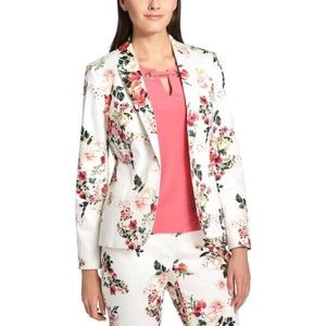 TH White Floral Blazer